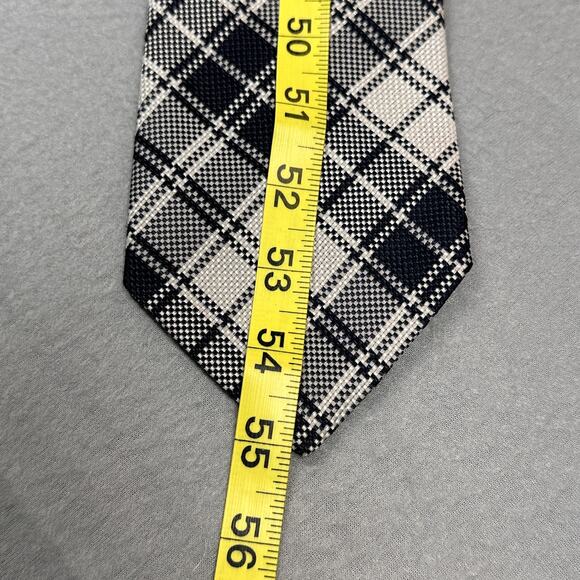 Vintage Wembleys Chadwick Mens Tie Blue White Plaid Necktie - Picture 4 of 7